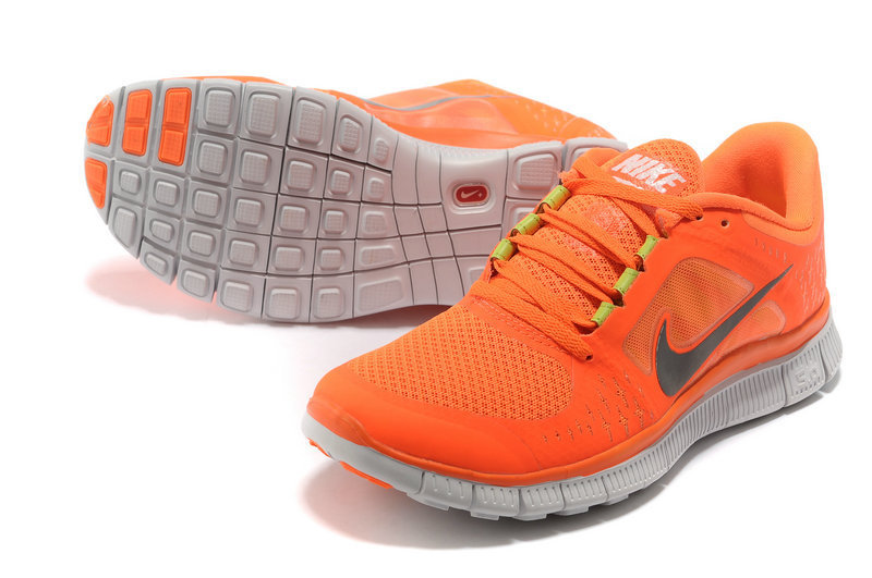 Hot Nike Free5.0 Women Shoes Gray/Orangered